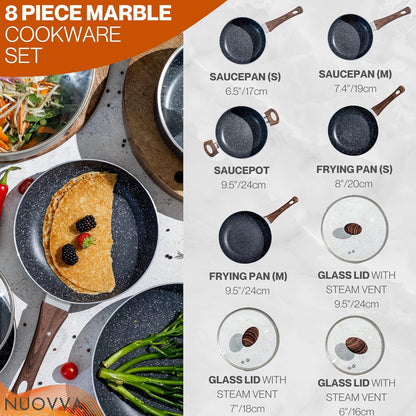 🍳 Non-Stick Pots & Pans Set – 8-Piece Cookware Collection